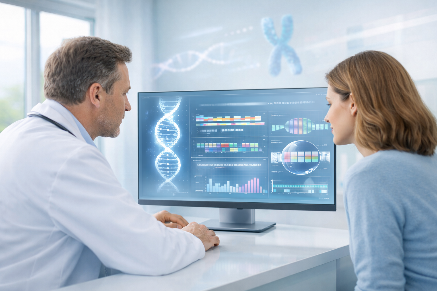 Clinician planning a genomic consultation session